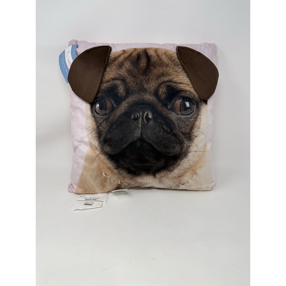 Pug Puppy Lifelike 3D Pillow Decor NWT
